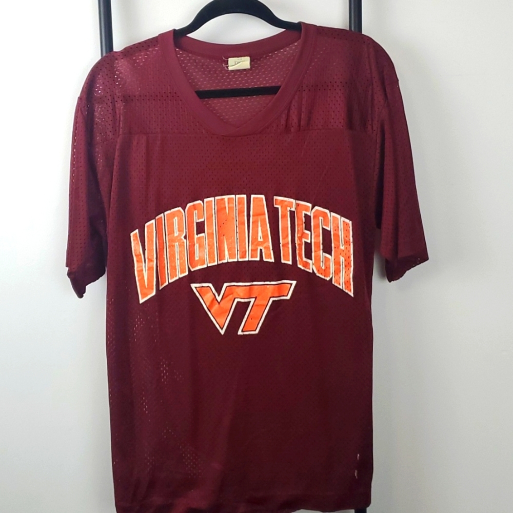 Vintage Logo 7 Womens Virginia Tech Short Sleeve T-Shirt Top Nylon Size M